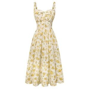 Scarlet Darkness Women 2026 Floral Corset Dress Summer Milkmaid Sundress Wedding